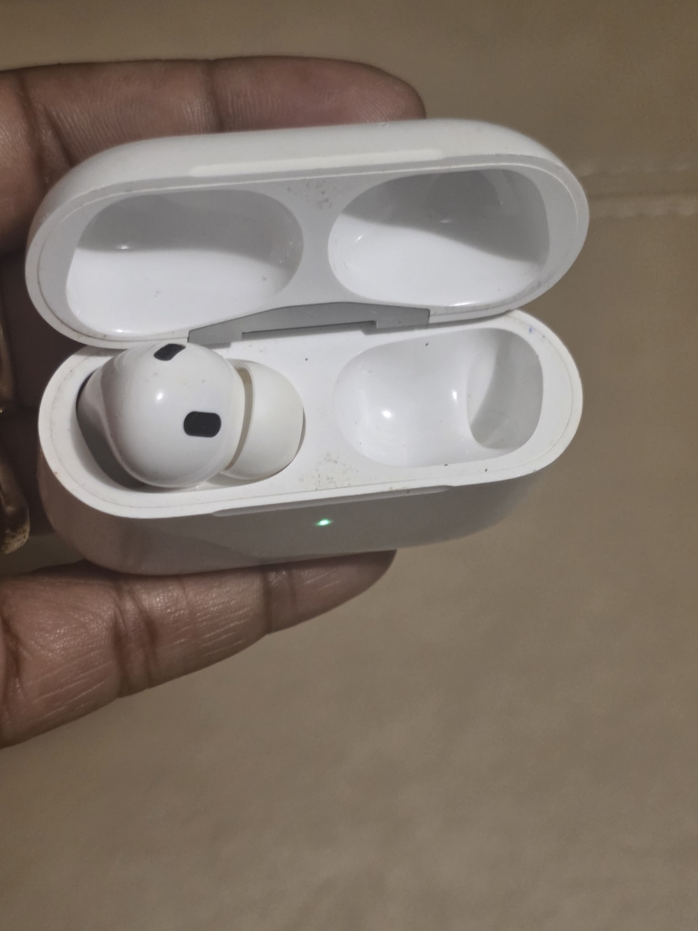 White On-Ear Wireless Earbuds with Charging Case Left Side Only